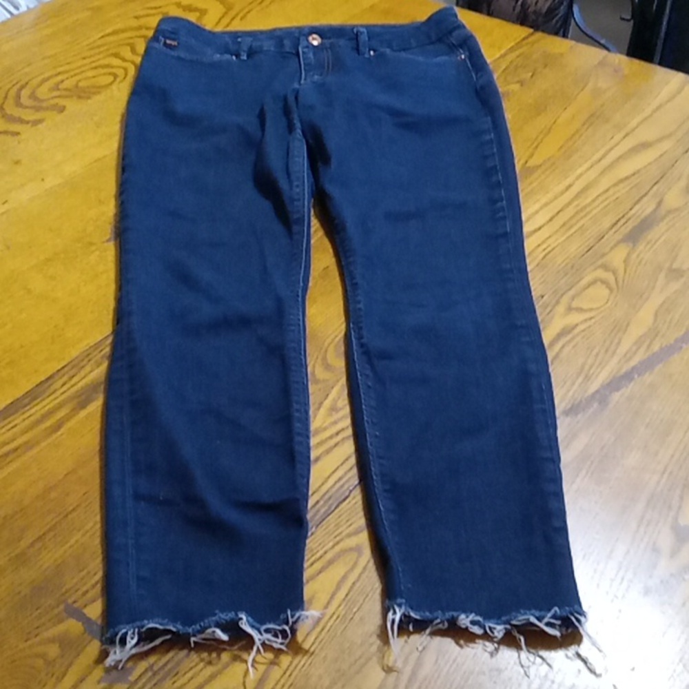 JOE'S JEANS Womens DENIM 27 Pants Used Preowned Distressed 28 x 26 Dark Blue